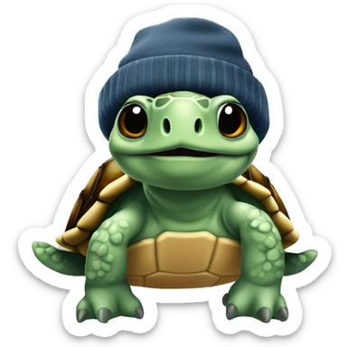 Tortuga gris con gorro sticker