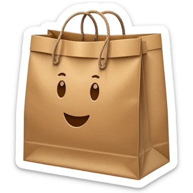 Large paper bag with a logo and thick string handles. sticker