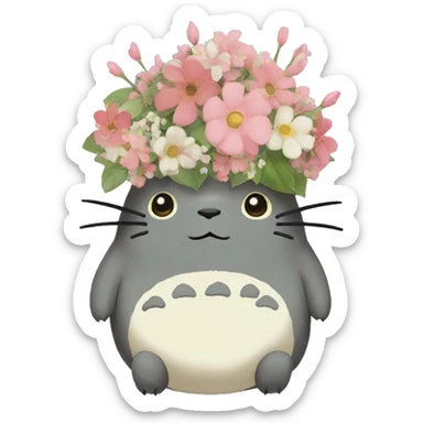 totoro flower crown sticker