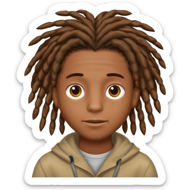 Boy with a locs hair on face  sticker
