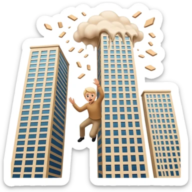 a person killing themself by jumping off of a building sticker