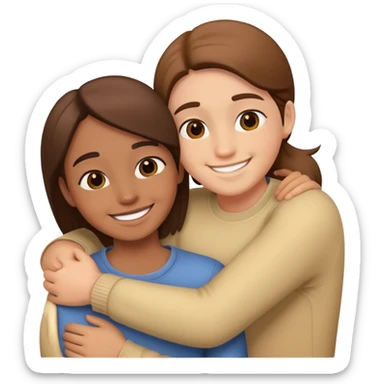 two friends hugging sticker