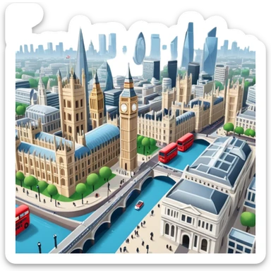 Cinematic realistic view of London sticker
