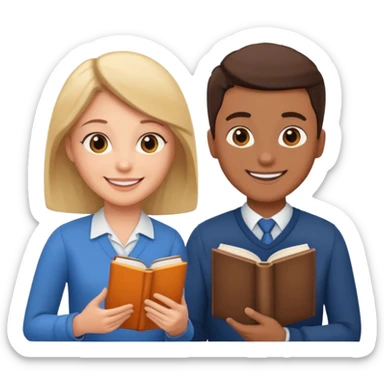 A teacher and a student having a conversation. sticker