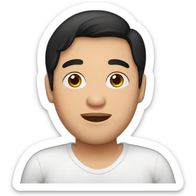 Pregnant man with black hair sticker