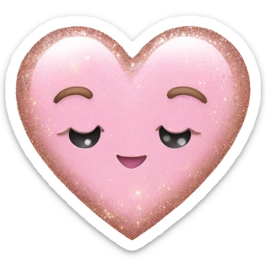 Light pink Heart with Glitter sticker