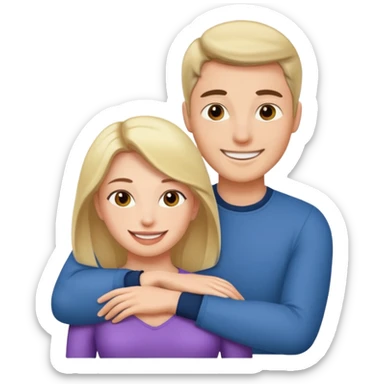 Woman straddling man sticker