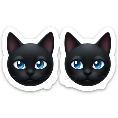 Two black cats one evil and one angelic  sticker