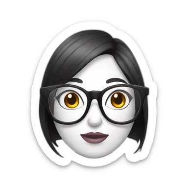 female duck wearing glasses with dark hair sticker