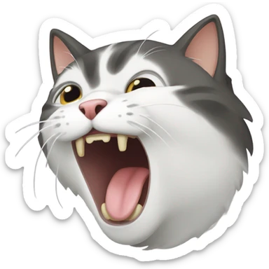 Cat yawning sticker