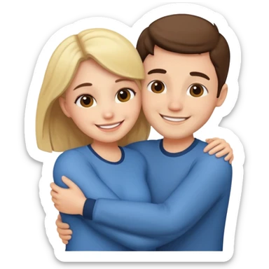 a cute couple hugging sticker