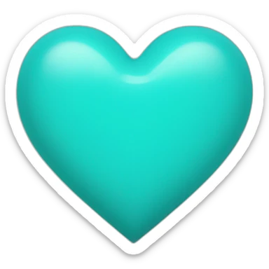Turquoise blue heart sticker