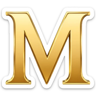 letter M in gold sticker