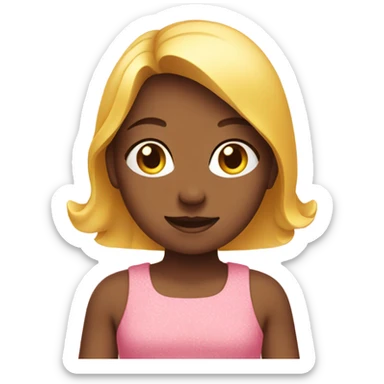 a girl in pink sunny dress sticker