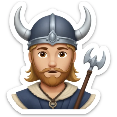 Young viking sailor on ship deck sticker