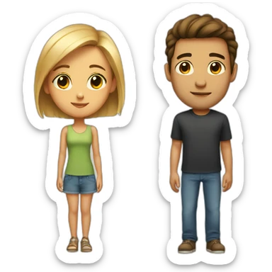 Very short girl with a tall guy sticker