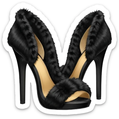 Heels with fur sticker