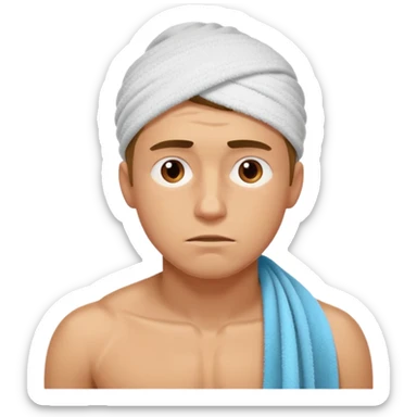 young tired man after training sticker