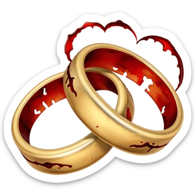2 bloody wedding rings sticker