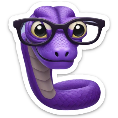 purple snake with glasses sticker