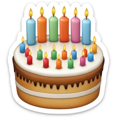 A handwritten mathematical Pi number that is celebrating a birthday with a cake sticker