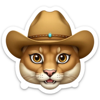 puma with cowboy hat sticker