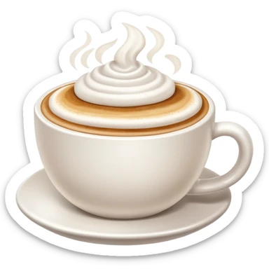 Cappuccino in big white cup without a face on it sticker