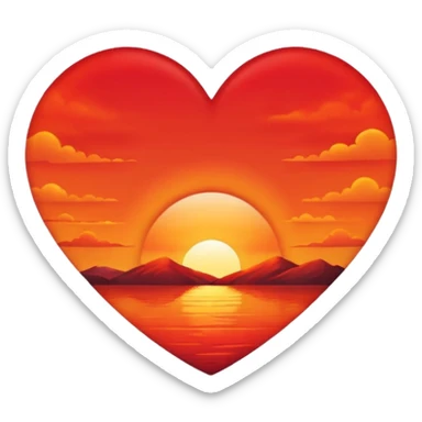 Sunset heart sticker