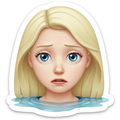 very sick and sad woman sticker