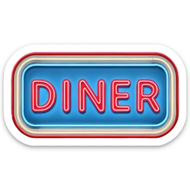 diner marquee sign sticker