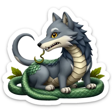 un lupo ed un serpente sticker
