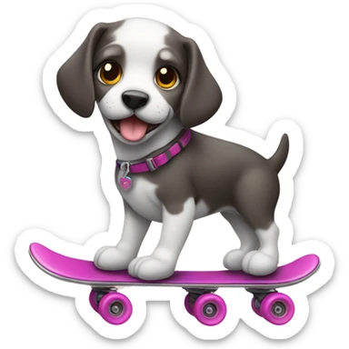 Perro en patines  sticker