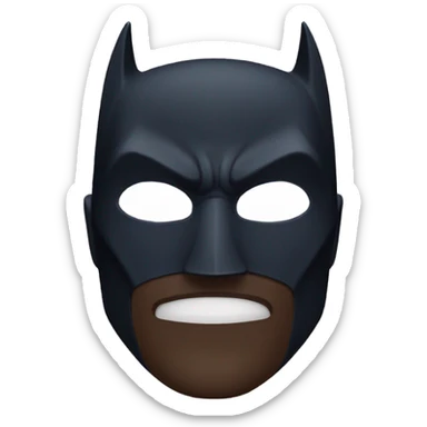 Dark Batman face mask with blue eyes and dark skin  sticker