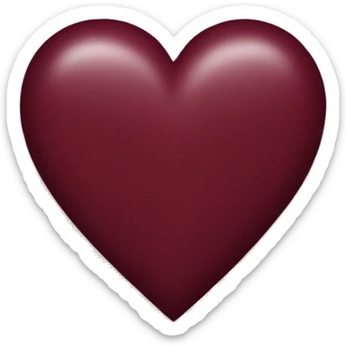 burgundy color heart emoji sticker