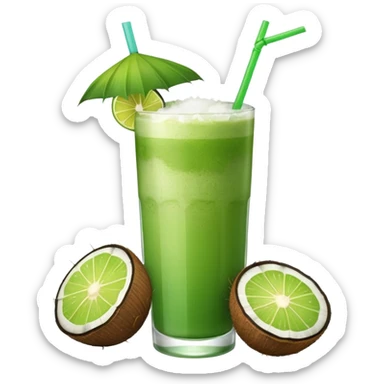 green coconut drink sticker