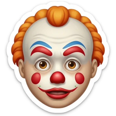 Taking off clown emoji face to reveal truly disappointed face emoji sticker