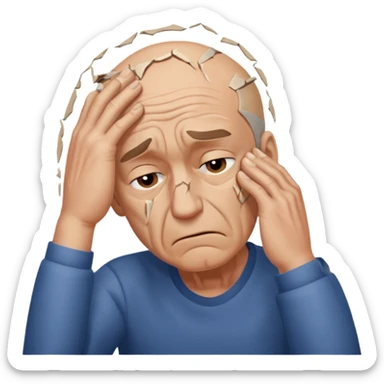Emoji of a person 🧍‍♂️ looks down with his head and put his hand on his forehead but not just put his and make it look like he smashed that on his forehead sticker