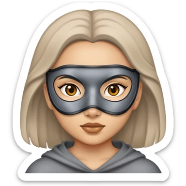 a girl that have gray mask on sticker