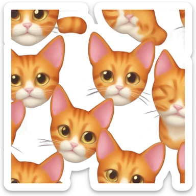 Orange cat in a coquette core aesthetic  sticker