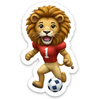 Lion playing football  sticker