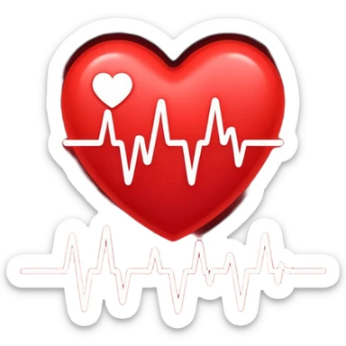 heart rate signal with cute heart shape attached sticker
