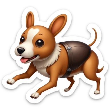 Beetle chasing a dog sticker