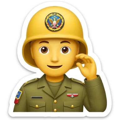 Eine salutierenden Emoji (Hautfarbe: gelb ) in Armee Klamotten männlich salutierend salutierend  sticker