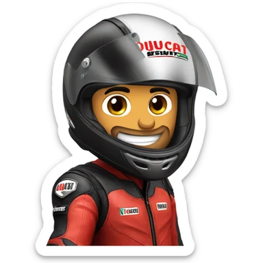ducati biker saying hello sticker