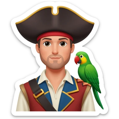 pirate and parrot sticker
