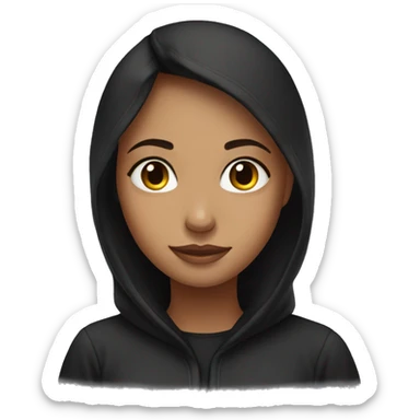 Girl in black pijama at morning  sticker