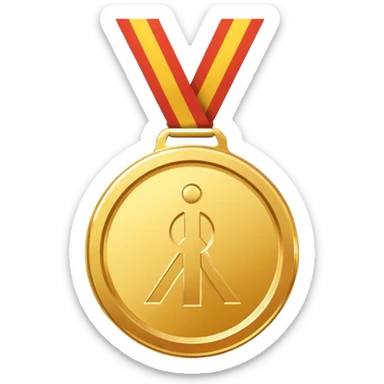 gold medal with a 1 inside sticker