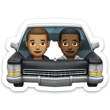 Two dope boys in a Cadillac  sticker
