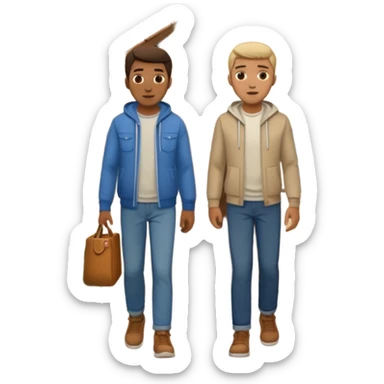 two guys entering at their house sticker
