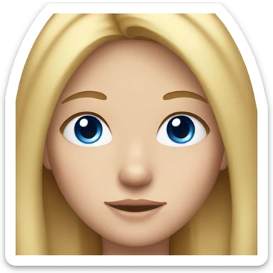 Girl with freckles,blonde straight hair and blue eyes sticker